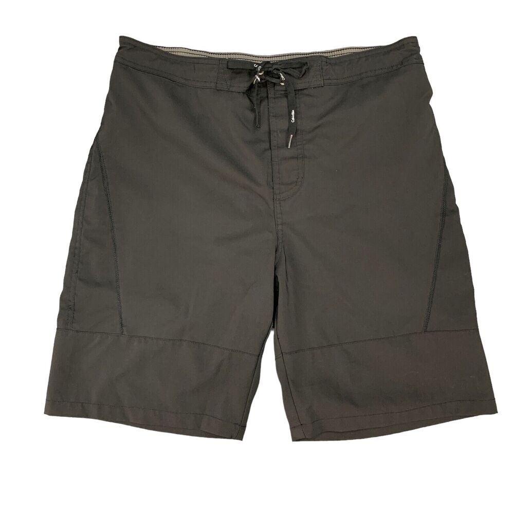 Calvin Klein Boardshorts Mens XL Extra Large Black Drawstring Lined Swim Trunks